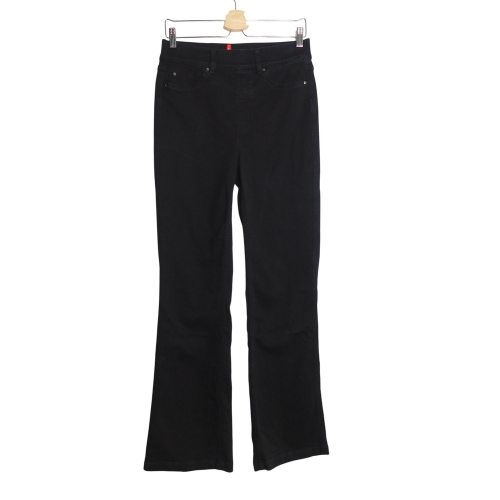 Spanx Flare Jeans Women M Black Midnight Shade Pull On Shaping Stretch 20763T